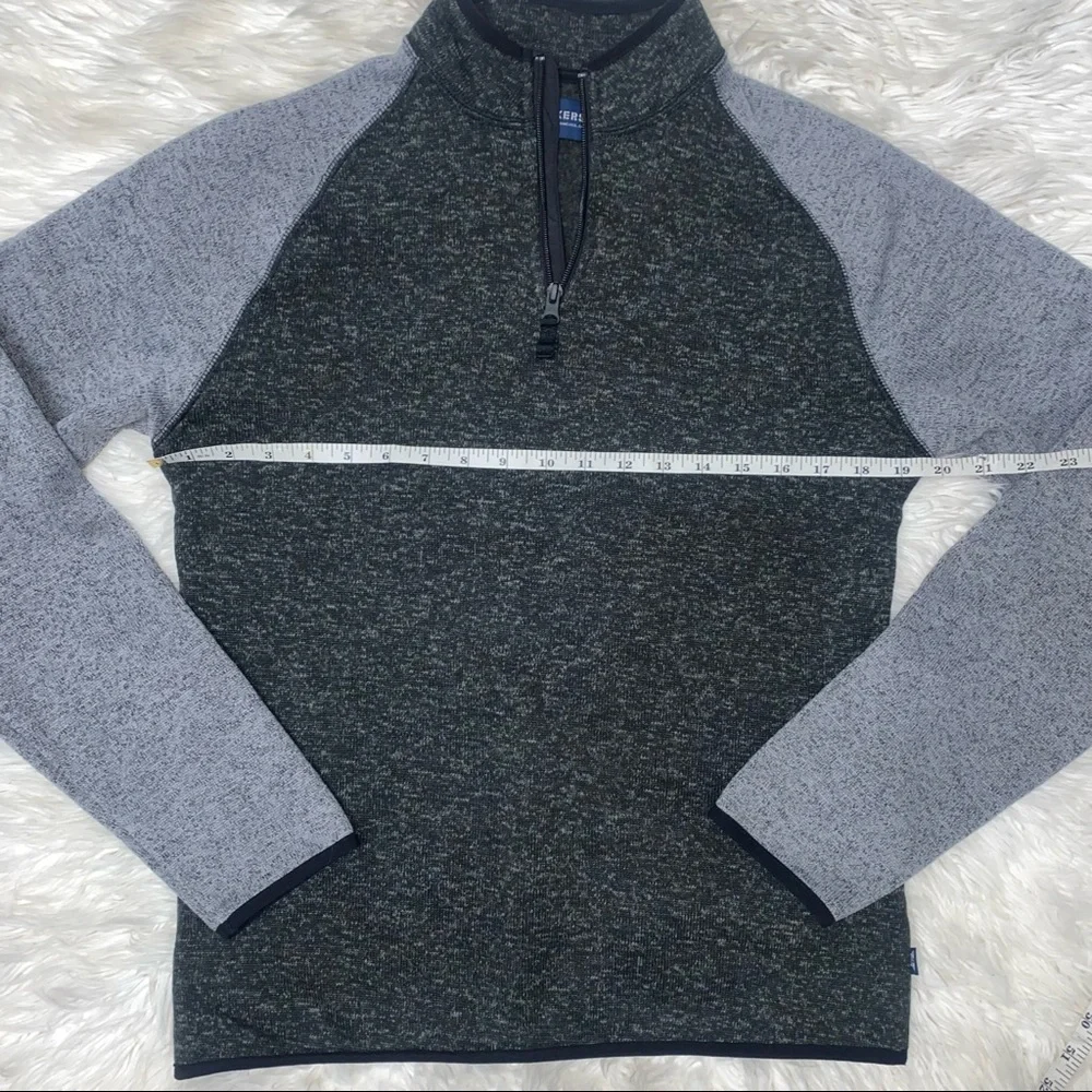 NWOT* Dockers | 1/4 Zip Fleece Lined Pullover Sweater Black Gray Men's